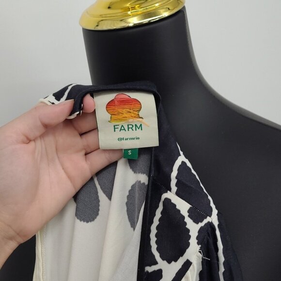 Anthropologie Farm Rio Palermo Elegant Floral Maxi Dress Black and White Size S - Picture 7 of 11